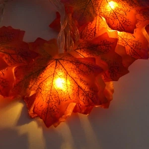 (9.8ft Warm Light)Maple Leaves String Lights LED Fall Lighted Garland GH - Picture 1 of 12