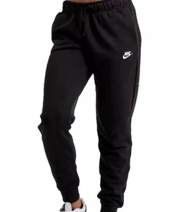 Nike Joggers BLACK Womens Sportswear Club Fleece Mid Rise DQ5191 010 NWT L Large - Picture 1 of 3