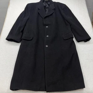 Nicolo Schwarz Wollmischung Mantel Herren 50R Mantel Premium Stoff Gewebt in Italien - Bild 1 von 11