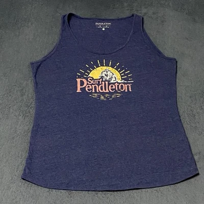 Camiseta sin mangas Pendleton para mujer M azul surf estampado gráfico informal vacaciones en la playa Foto 1 de 4