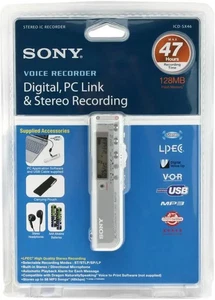 Sony ICD-SX46 (32 MB, 47 Hours) Handheld Digital Transcriber / Recorder SEALED - Picture 1 of 2