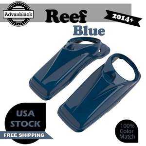 Reef Blue 8" Saddlebag Speaker Lids Fits Harley Davidson Touring 14+ - Picture 1 of 7