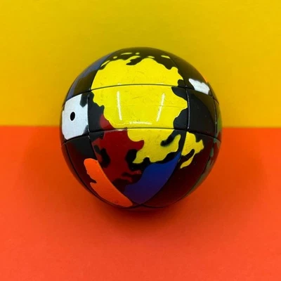Vintage Rubiks Cube Earth Globe Ball Sphere Twist Puzzle Toy 1982 1980s - Image 1 of 4