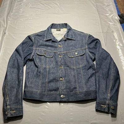 Chaqueta Denim Lee Sanforizada De Colección Mediana Hecha en Unión EE. UU. PATD-153438 Trucker Riders Foto 1 de 4
