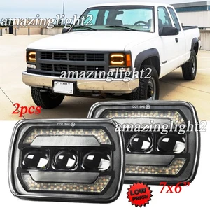 Pair 7x6" LED Headlights fit Chevy C1500 C2500 C3500 K1500 K2500 K3500 1988-1999 - Picture 1 of 12