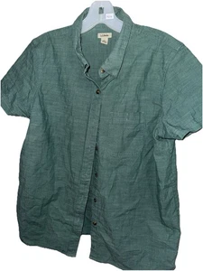 L.L. Bean Mujer Verde Salvia Algodón Elástico Manga S Abotonada -Lg Mascota - Imagen 1 de 5