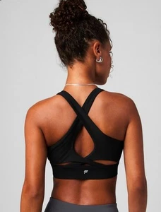 Fabletics Ella High Support Criss Cross Black Sports Bra Size 4X Full Coverage - Picture 1 of 9