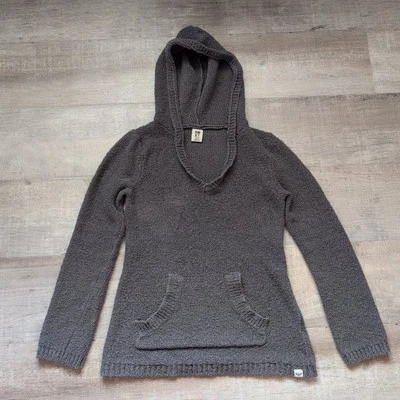 Roxy Knit Sweater Hoodie Gray Knitted Pullover Longsleeve Large L - Image 1 of 4