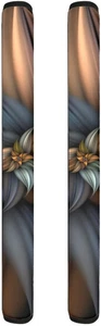 Cubiertas de manija de puerta de refrigerador, cubierta de manija de refrigerador con flores marrones, decoración hecha a mano - Imagen 1 de 7