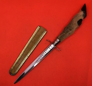 Vintage Sammlerstück Germany Stahl Hirschfuß Brieföffner Messer Etui 70er - Bild 1 von 16