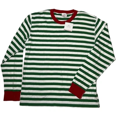 Pijama Hannah Anderson Adulto XL Verde Blanco Rayas Manga Larga Top Rojo Nuevo con Etiquetas Foto 1 de 4