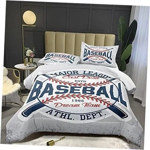  Boys Sports Comforter Set Size, Baseball Bedding Set for Full Baseball 4009 - Picture 1 of 7