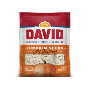 DAVID Roasted and Salted All Natural Pumpkin Seeds, 5oz. (Pack of 12) - Picture 1 of 6