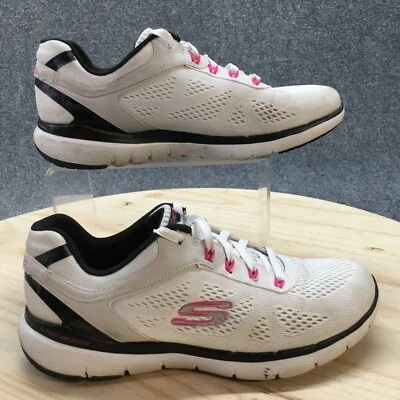 Skechers Shoes Womens 6.5 Flex Appeal 3.0 Sneakers White Lace Up Low Top 13474 - Image 1 of 4