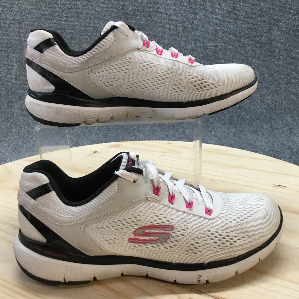 Skechers Shoes Womens 6.5 Flex Appeal 3.0 Sneakers White Lace Up Low Top 13474 - Image 1 of 4