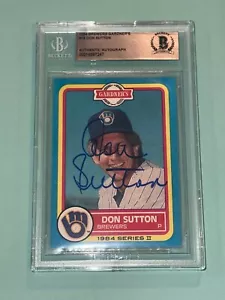DON SUTTON signierte 1984 BREWERS GARDNER'S Karte #19 Beckett authentifiziert (BAS) - Bild 1 von 2