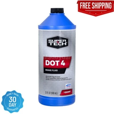 Líquido de frenos Super Tech Dot 4 para sistemas de frenos de disco, tambor y ABS - 32 OZ Foto 1 de 4