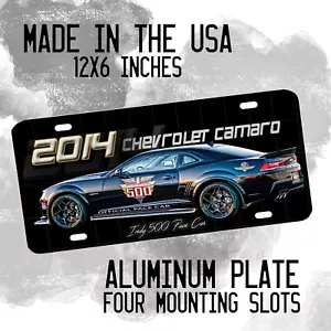 2014 Camaro Indy 500 Pace Car Design Aluminum License Plate - Bild 1 von 5