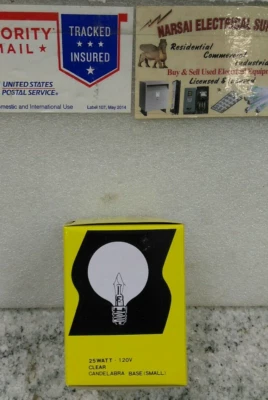 Satco /S3822  /25 W 120V /Clear Globe Light Bulbs Candelabra Base Small (L38LOBY - Image 1 of 4