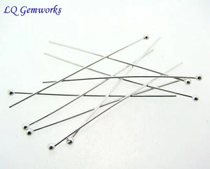 100 PINES DE CABEZA DE BOLA DE PLATA ESTERLINA EA 26 ga 2" - Imagen 1 de 1