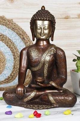 Brass Lord Gautam Buddha Idol Figurine Home Decor Vastu Feng Shui Buddhism - Image 1 of 4