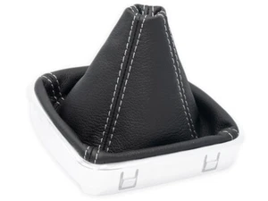 PER FORD GALAXY 2007-2015 CUFFIA LEVA CAMBIO PELLE NERA CUCITURE BIANCHE - Foto 1 di 5