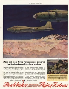 Studebaker Flying Fortress 1943: Cyclone Engines anuncio impreso vintage - Imagen 1 de 1