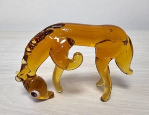 Vintage Horse Glass Murano Figurine Art Glass Figurine Brown Glass Horse - Picture 1 of 12