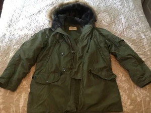 Giacca parka uomo volante militare Vietnam anni 70 adulto S verde N-3B modificata pelliccia - Foto 1 di 12