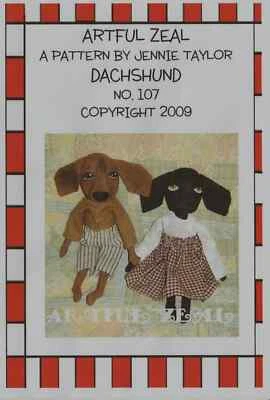 Buy 2 Get the 3rd FREE, PATTERN, Primitive Folk Art Doll, Dachshund Dog Doll  - Image 1 of 2