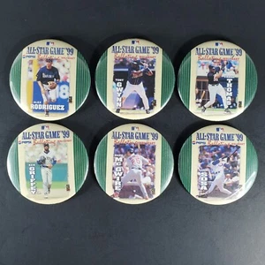 6 All Star Game 1999 Walmart Wincraft McGwire Griffey Sosa Pin Back Button MLB - Picture 1 of 17