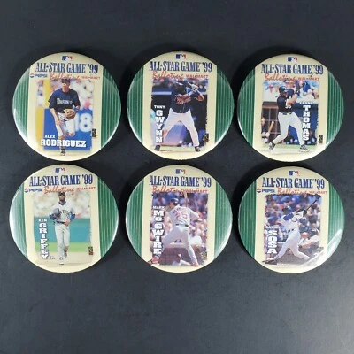 6 All Star Game 1999 Walmart Wincraft McGwire Griffey Sosa Pin Back Button MLB - Image 1 of 4