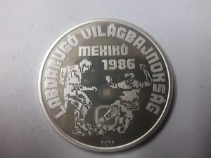 1986 Hungary Large Silver Proof 500 Forint-Soccer(Football) Players - Picture 1 of 2