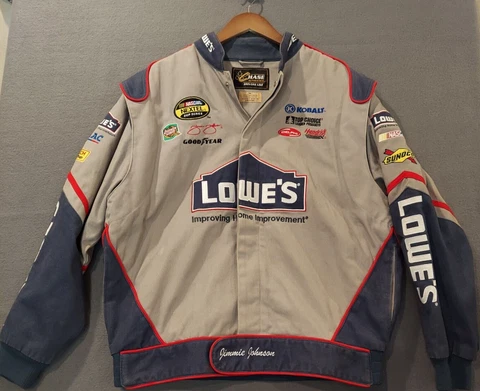 Nascar Chase Authentics Men's Jimmy Johnson Jacket Lowes Race Medium A909 Cover
