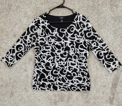 Blusa para mujer L capricho negra blanca semishelar mangas largas apliques frontal suave Foto 1 de 4