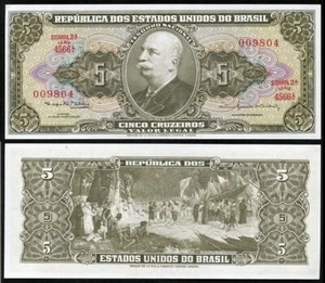 Brazil - 5 Cruzeiros 1962 - 1964 aUNC / UNC P. 176d Lemberg-Zp - Picture 1 of 1
