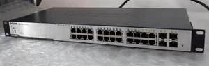 D-Link DGS-1224TP 24-Port + 4-Port SFP Web Smart Switch w/ Ears + Power Cord - Picture 1 of 7