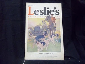 1913 NOVEMBER 20 LESLIE'S WEEKLY MAGAZINE - THE CALL TO HOUNDS - ST 1254 - Picture 1 of 2