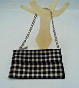 HARVEY'S PLAID COIN PURSE BAG W/ CHROME CHAIN - Picture 1 of 4