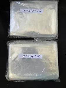Paquete de 200 bolsas de plástico transparente de 5" x 15" - Imagen 1 de 1