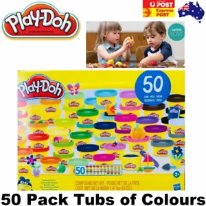 Play-Doh 50 Tubs Cans of Colours Modelling Compound 1.41kg Gift Box For Ages 2 + - Picture 1 of 9