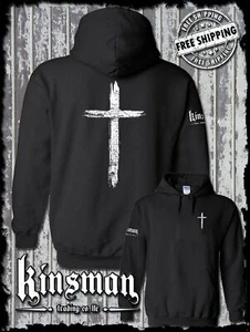 Crucifijo Envejecido Cruz 2 Caras Sudadera con Capucha Católico Cristiano Jesús Dios - Imagen 1 de 3
