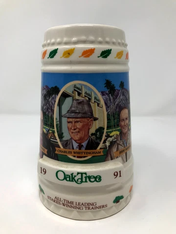 Collectible 1991 Oak Tree Stakes Winning Trainers Beer Stein Cup Mug Rare Cover