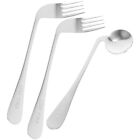  Elbow Spoon Fork Stainless Steel Elder Angled Feeding Appetizer Tableware