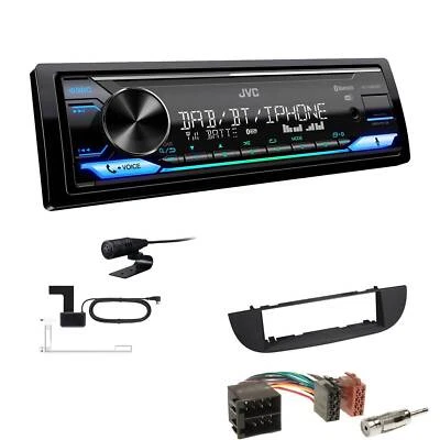 JVC Digital 1-DIN Autoradio DAB+ Bluetooth für Fiat 500 500C Schwarz - Bild 1 von 4