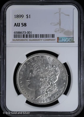 1899-P $1 Morgan Silver Dollar NGC AU 58 - Image 1 of 4