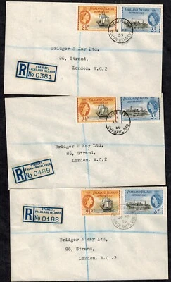 Falkland Islands Dependencies 1955 5 Covers w/SG 630 & 631 Unusual - Image 1 of 2