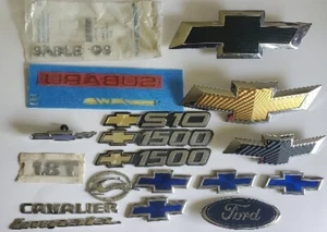 Mixed Lot of 18 Car Emblems Chevy, Ford, BMW - Picture 1 of 2
