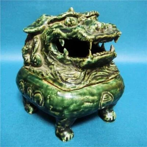 Japanese Vintage Censer Incense burner Oribe-ware Chinese Lion from Japan - Picture 1 of 10