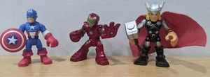 Playskool Heroes Lot Iron Man Thor Captain America Action Figures Marvel - Picture 1 of 8